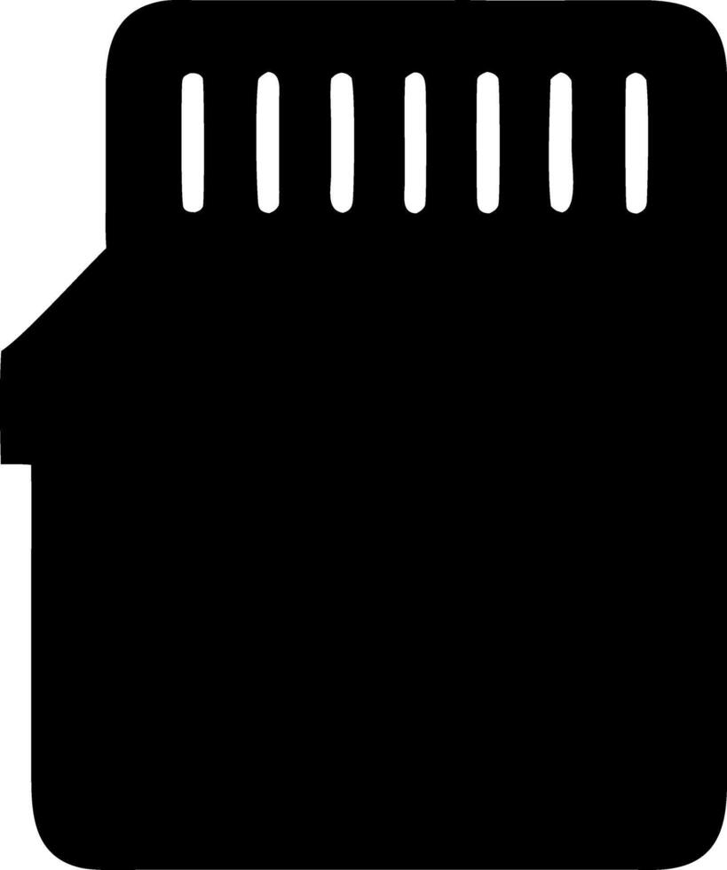 sd card black fill icon vector