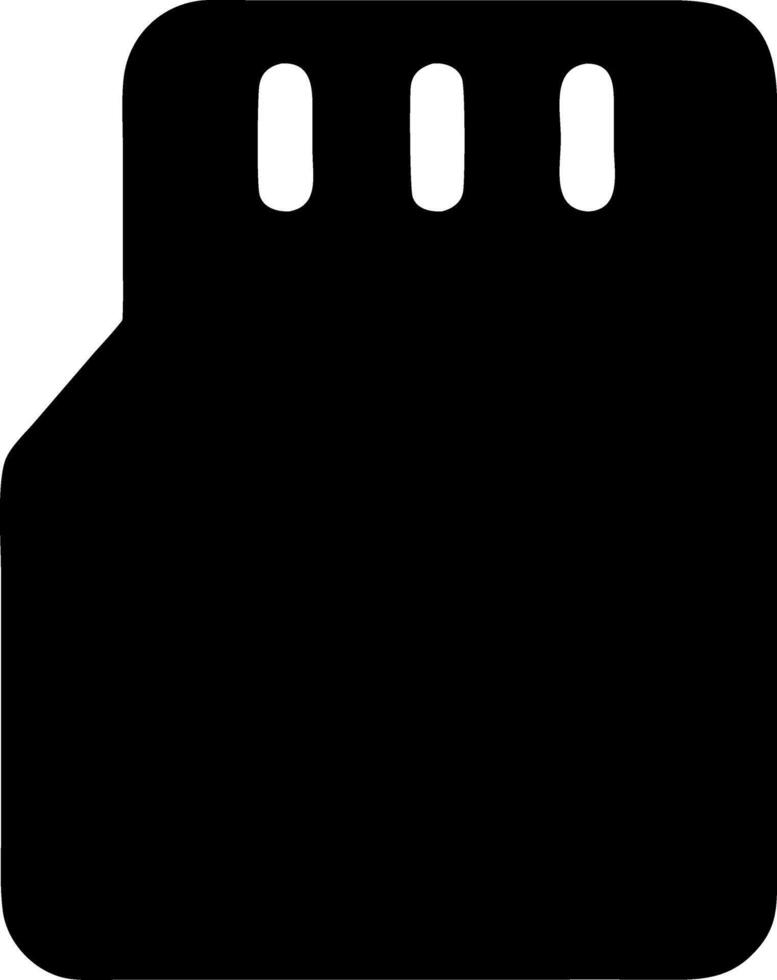 sd card black fill icon vector