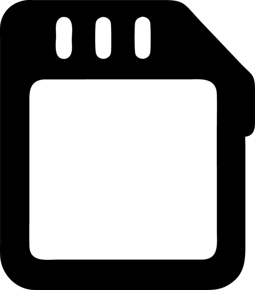 sd card black fill icon vector