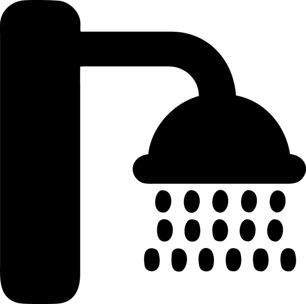 shower black fill icon vector