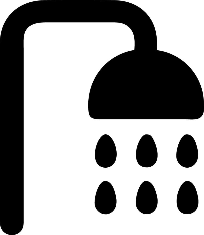 shower black fill icon vector