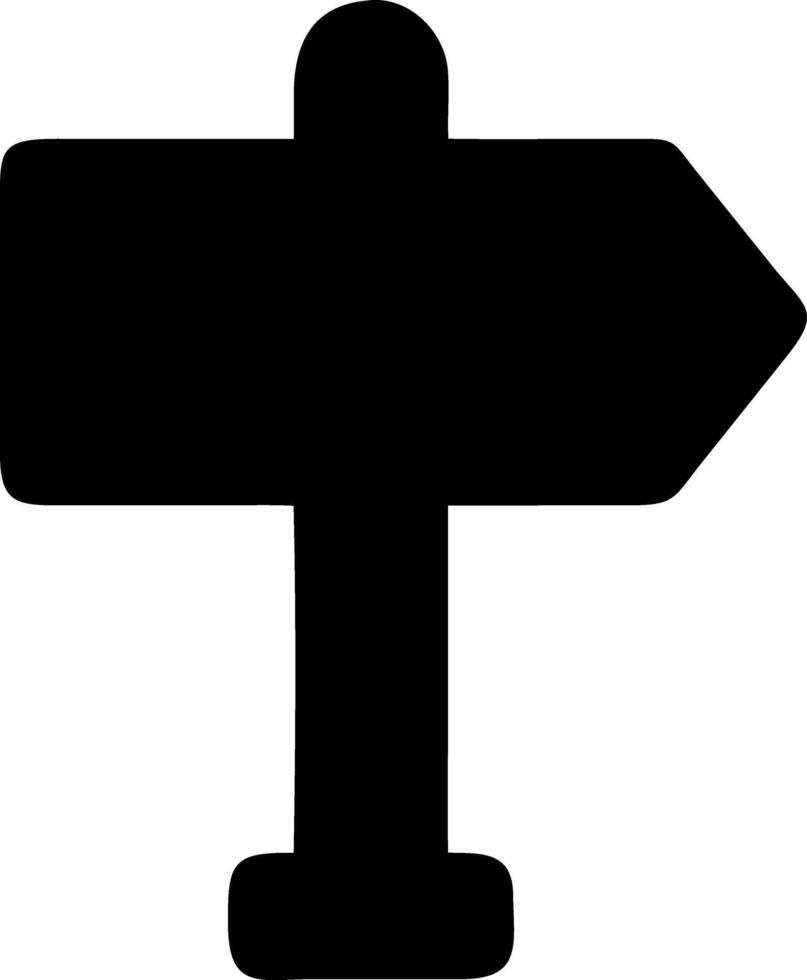 sign post black fill icon vector