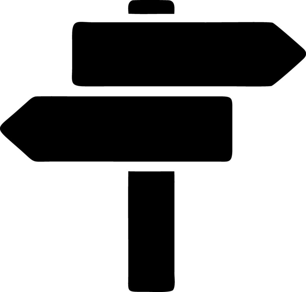 sign post black fill icon vector