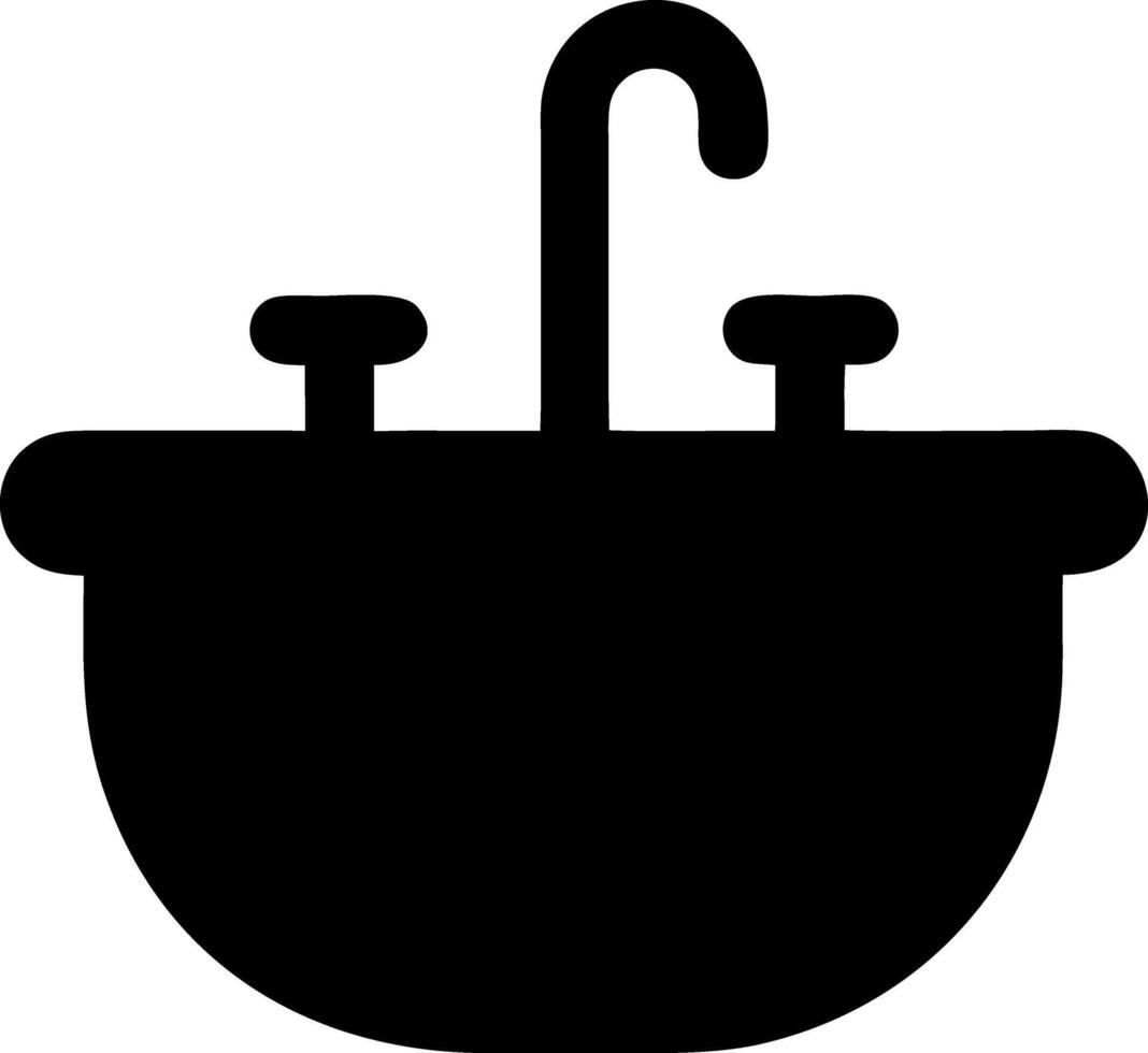 sink black fill icon vector