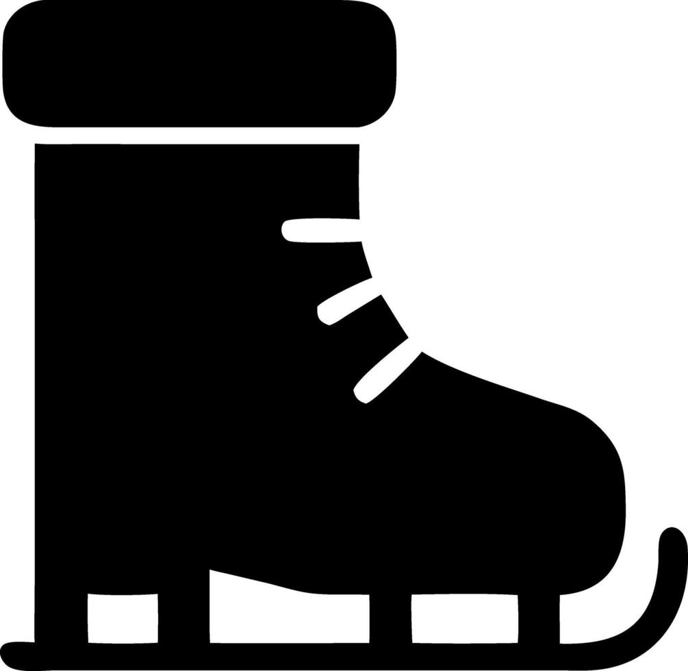 ski boot black fill icon vector