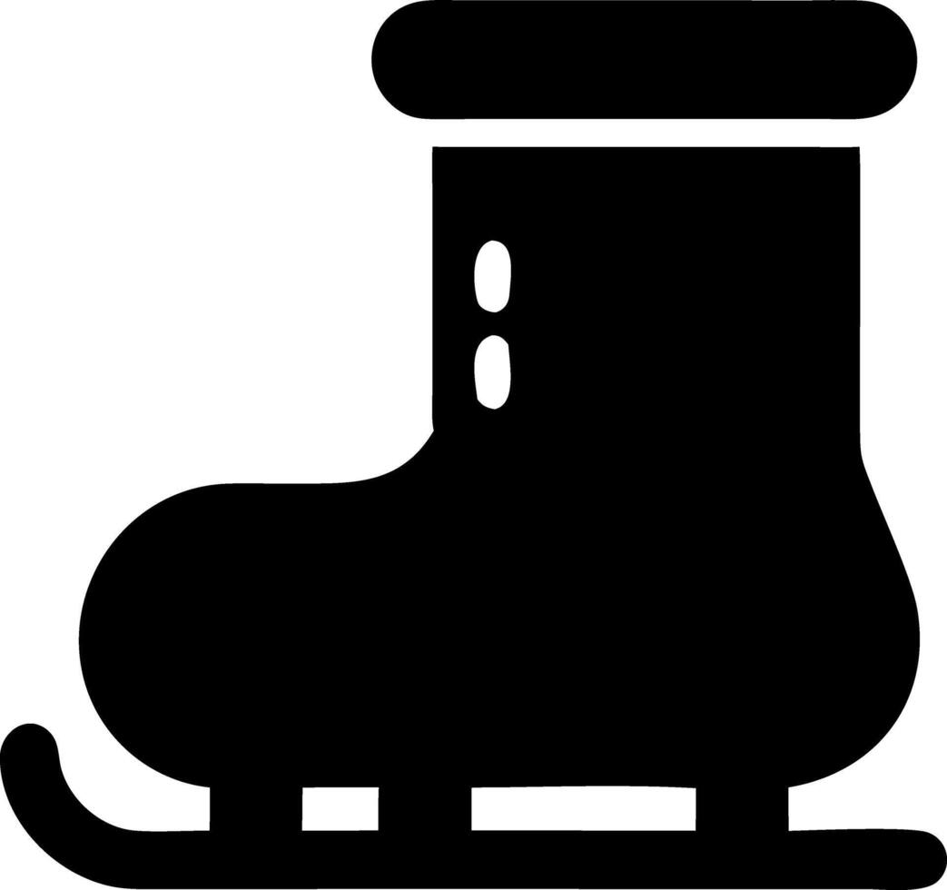 ski boot black fill icon vector