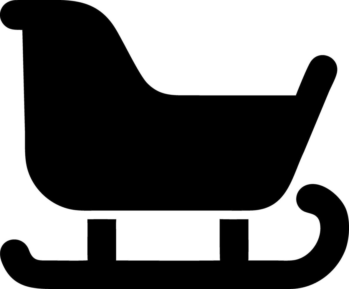 sleigh black fill icon vector