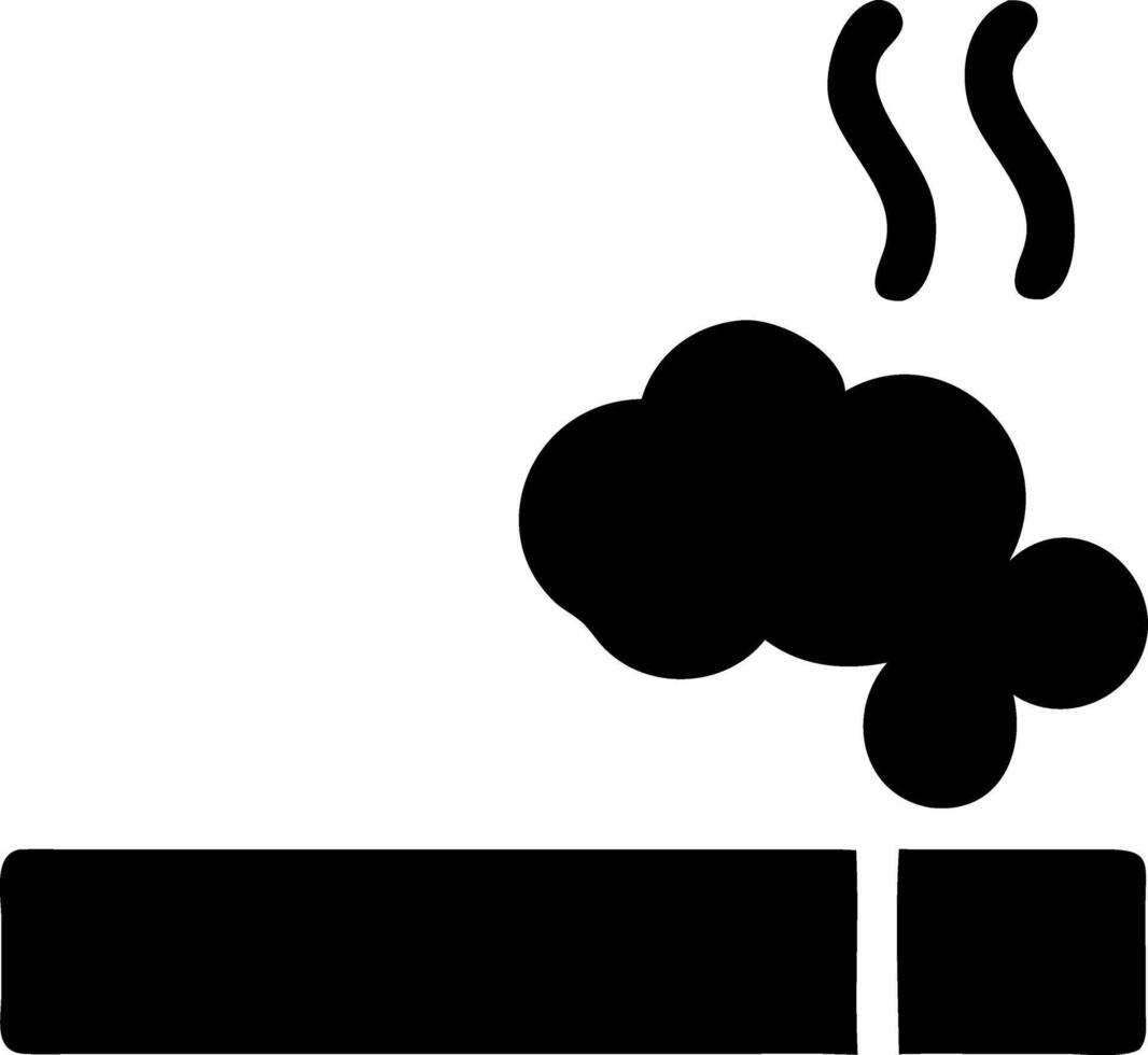 smoking black fill icon vector