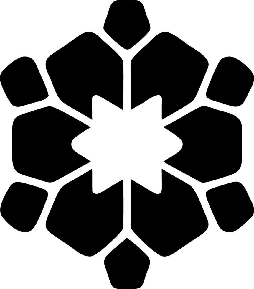 snowflakes black fill icon vector