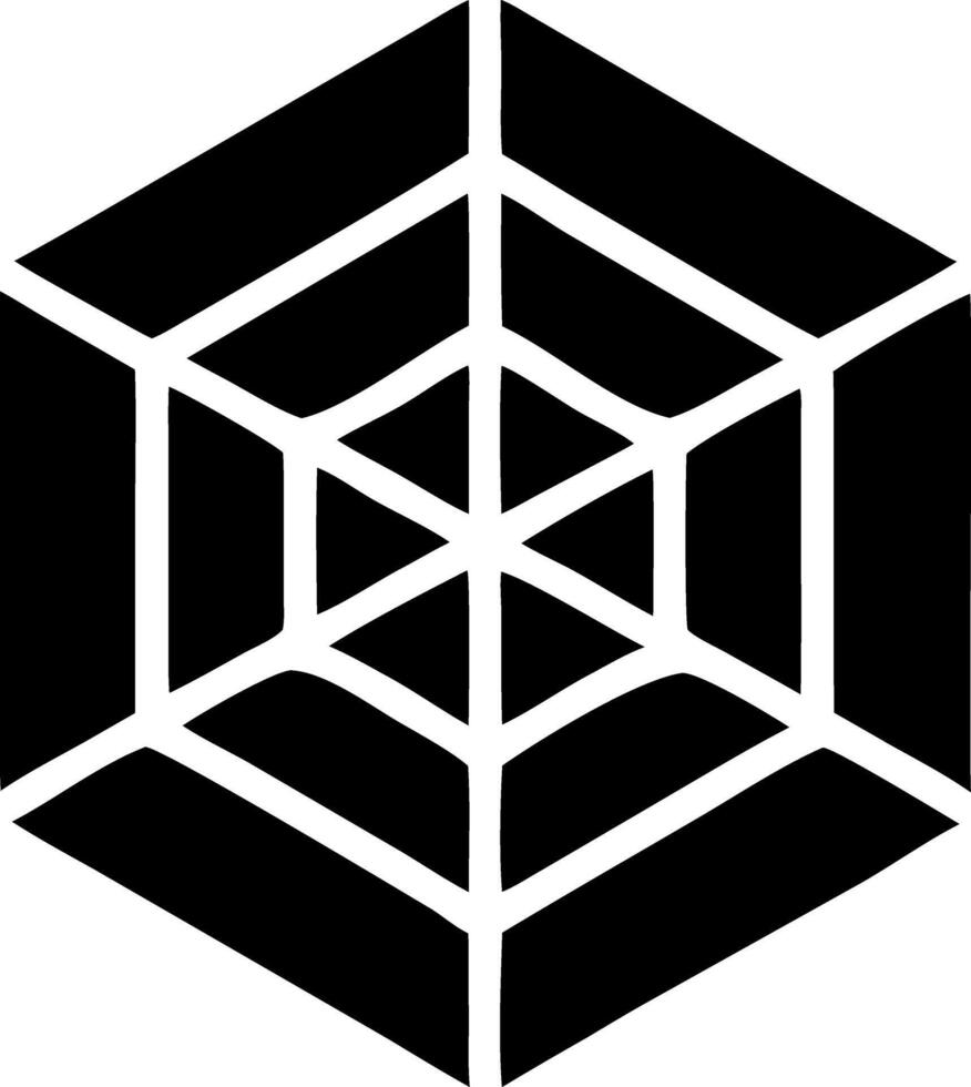 spider web black fill icon vector