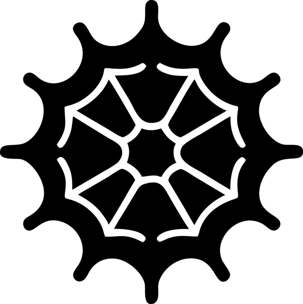 spider web black fill icon vector