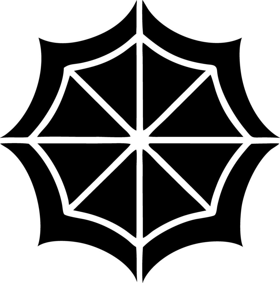 spider web black fill icon vector
