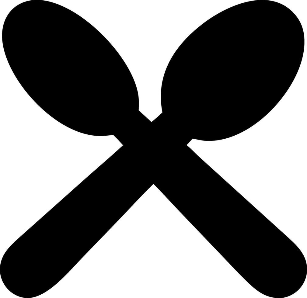 spoon black fill icon vector