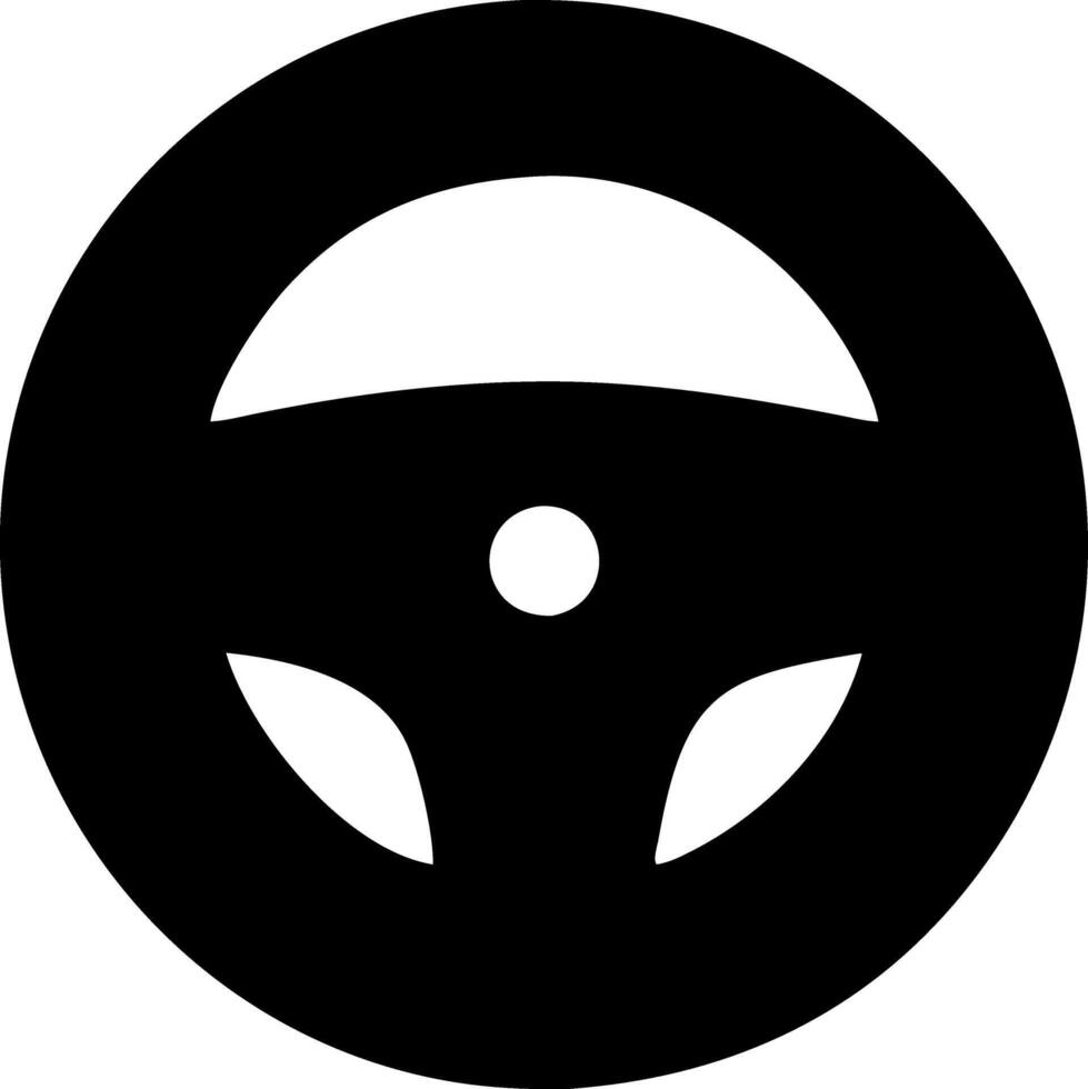 steering wheel black fill icon vector