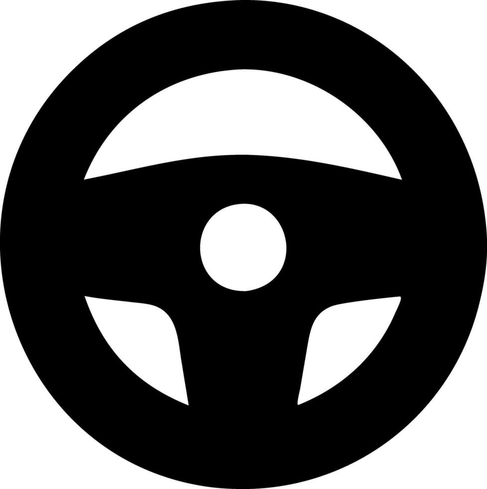 steering wheel black fill icon vector