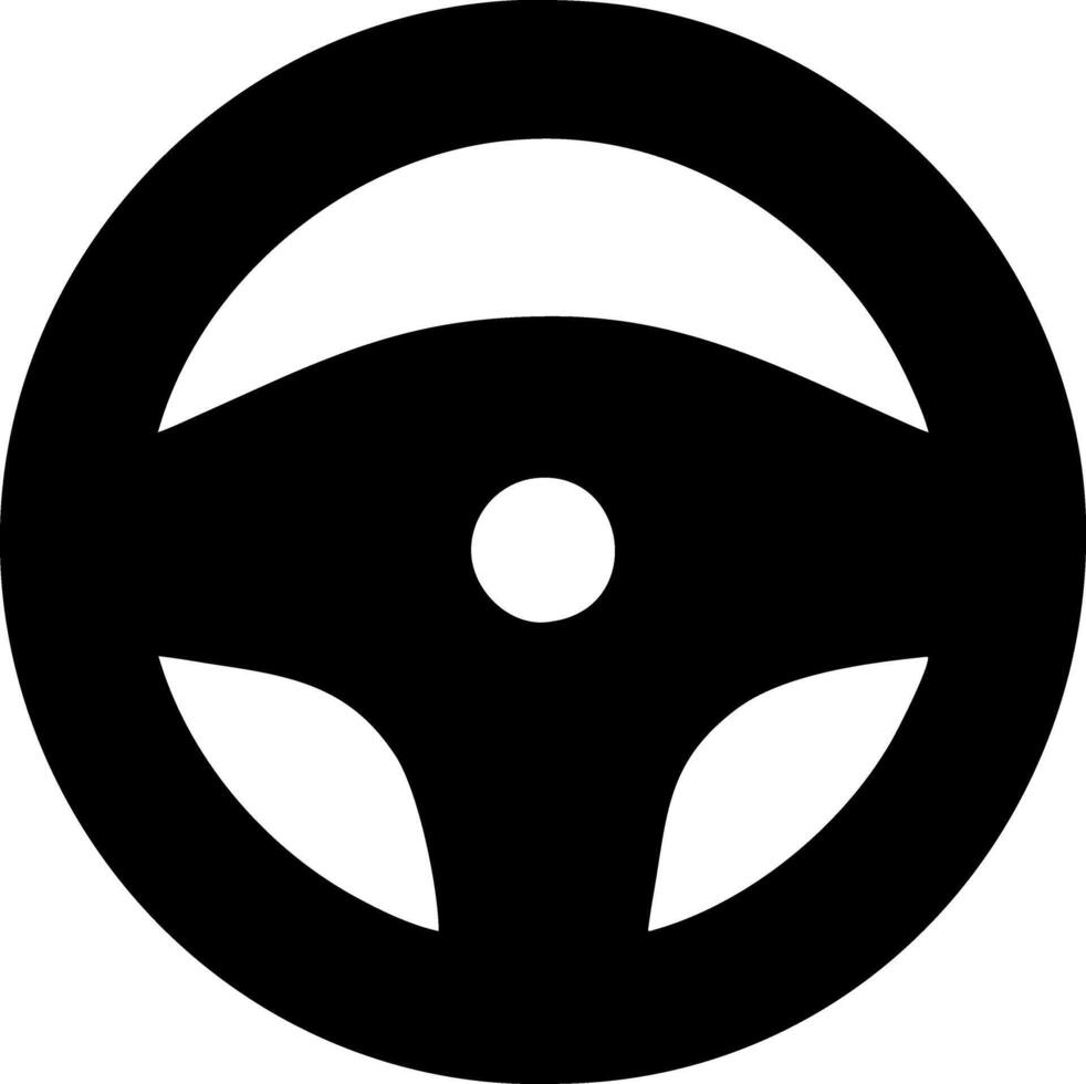 steering wheel black fill icon vector