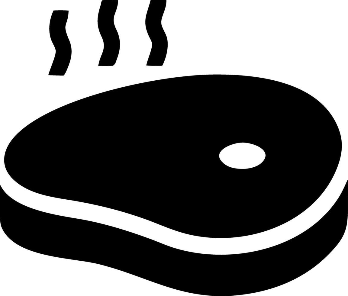 steak black fill icon vector