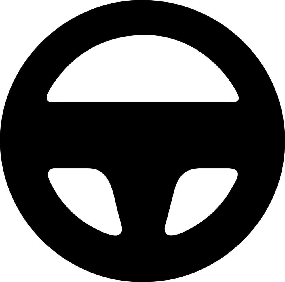 steering wheel black fill icon vector