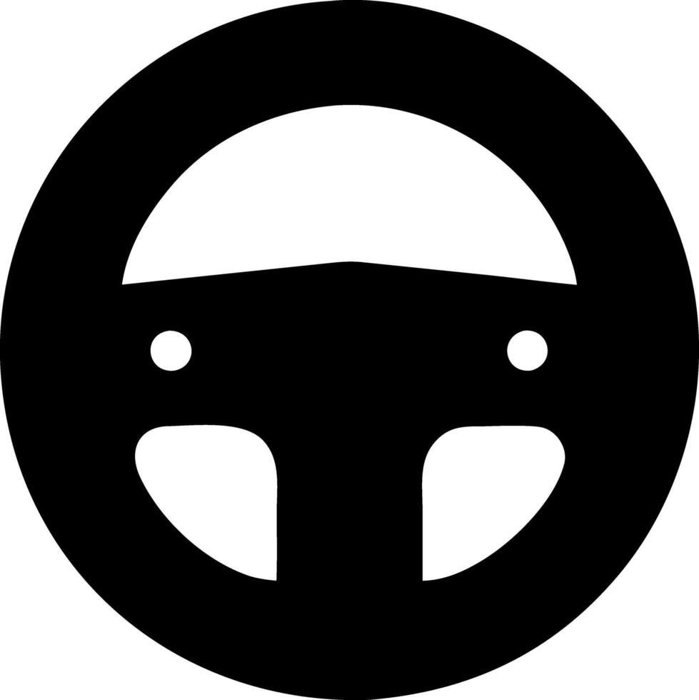 steering wheel black fill icon vector