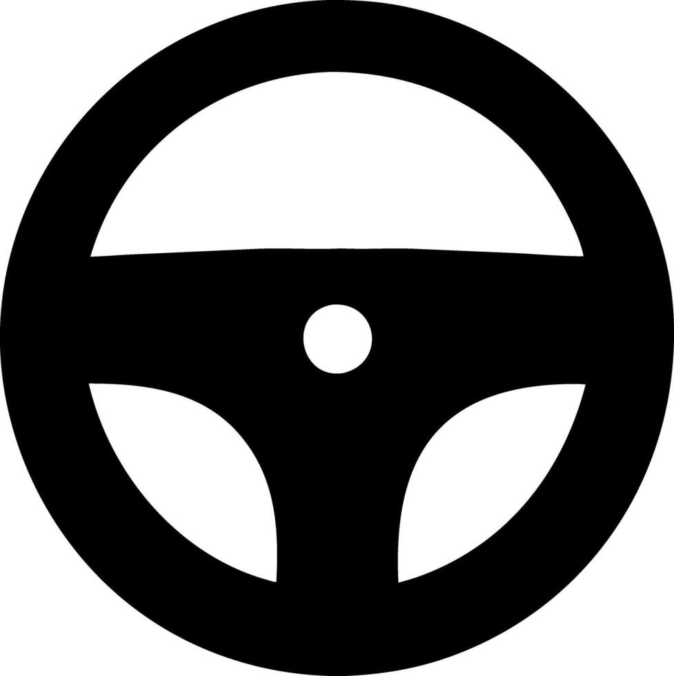 steering wheel black fill icon vector