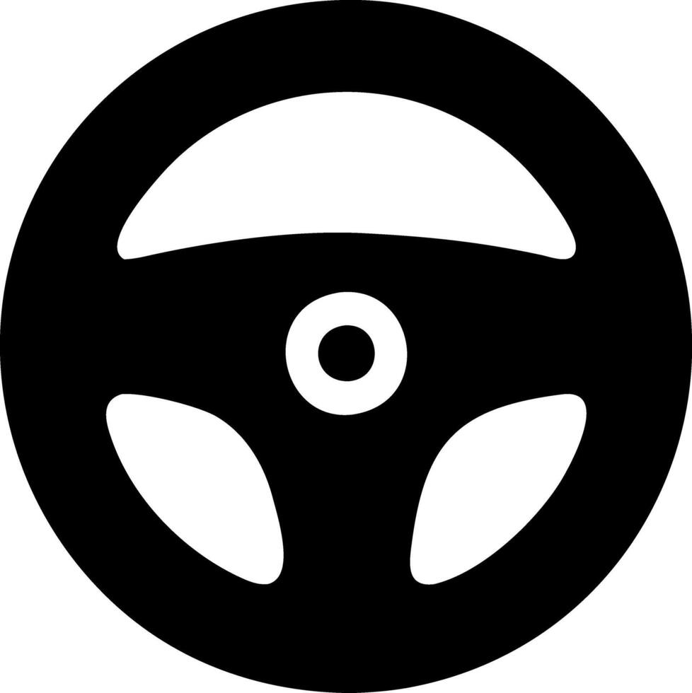 steering wheel black fill icon vector