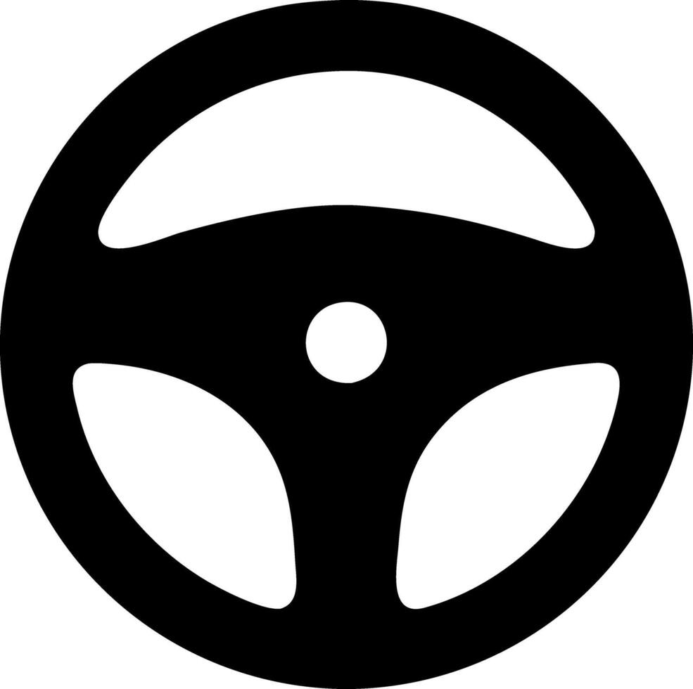 steering wheel black fill icon vector