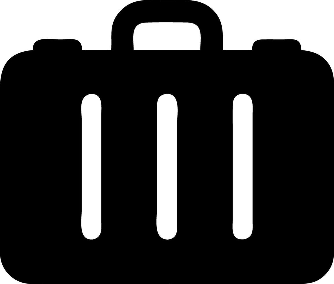 suitcase black fill icon vector