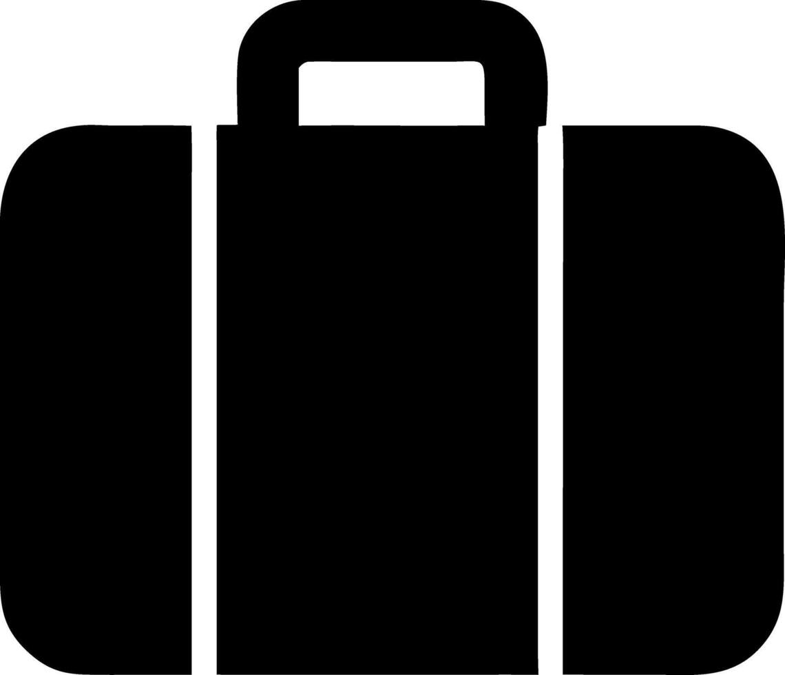 suitcase black fill icon vector