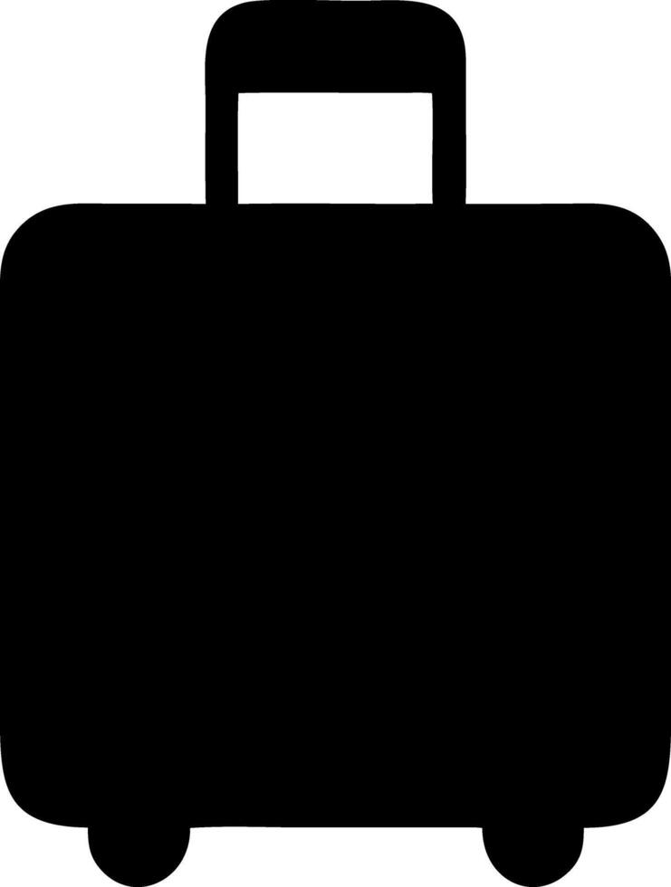 suitcase black fill icon vector