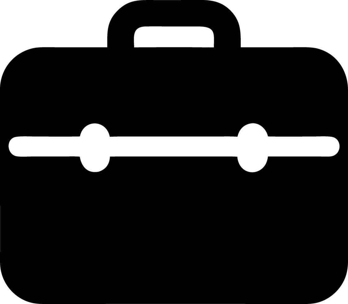 suitcase black fill icon vector
