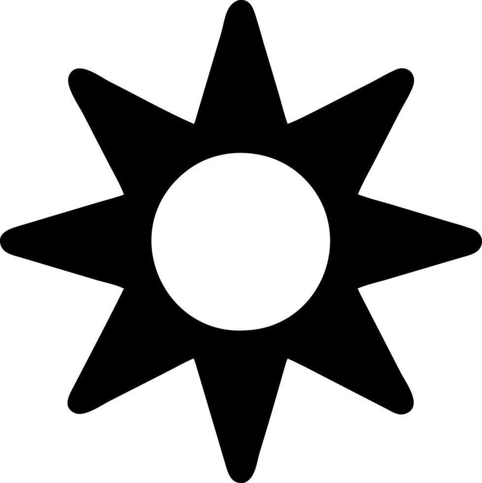 sun black fill icon vector