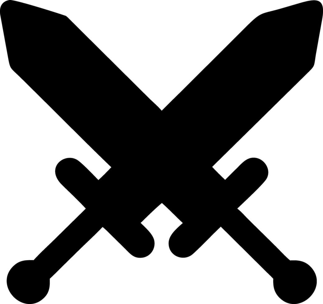 swords black fill icon vector