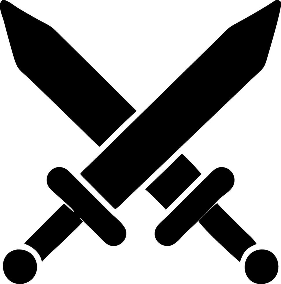 swords black fill icon vector