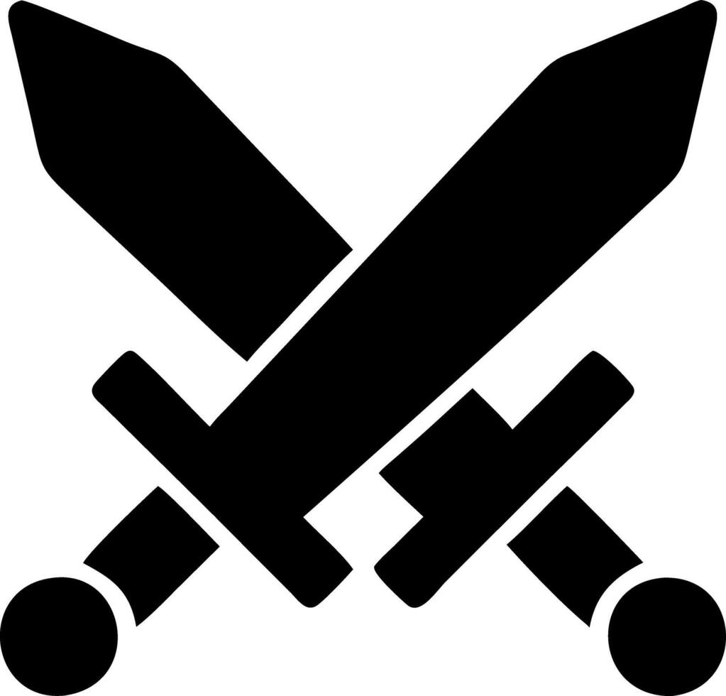 swords black fill icon vector