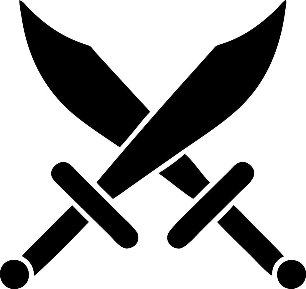swords black fill icon vector