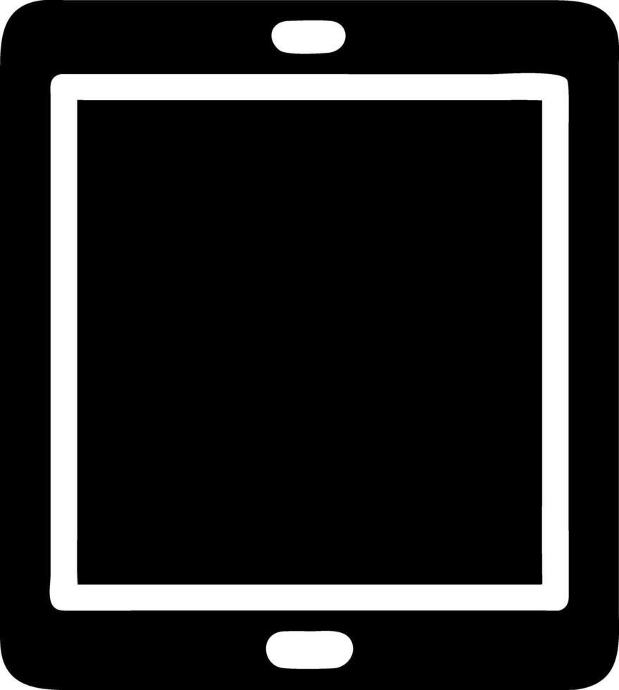tablet black fill icon vector