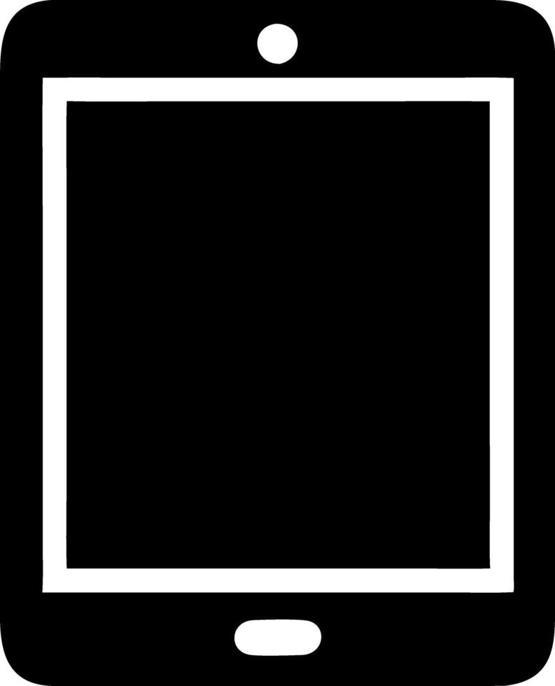 tablet black fill icon vector