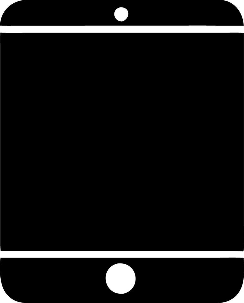 tablet black fill icon vector