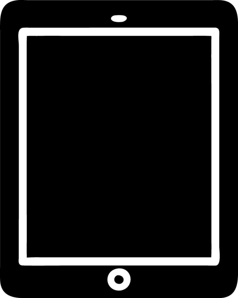 tablet black fill icon vector