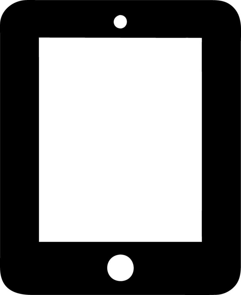 tablet black fill icon vector