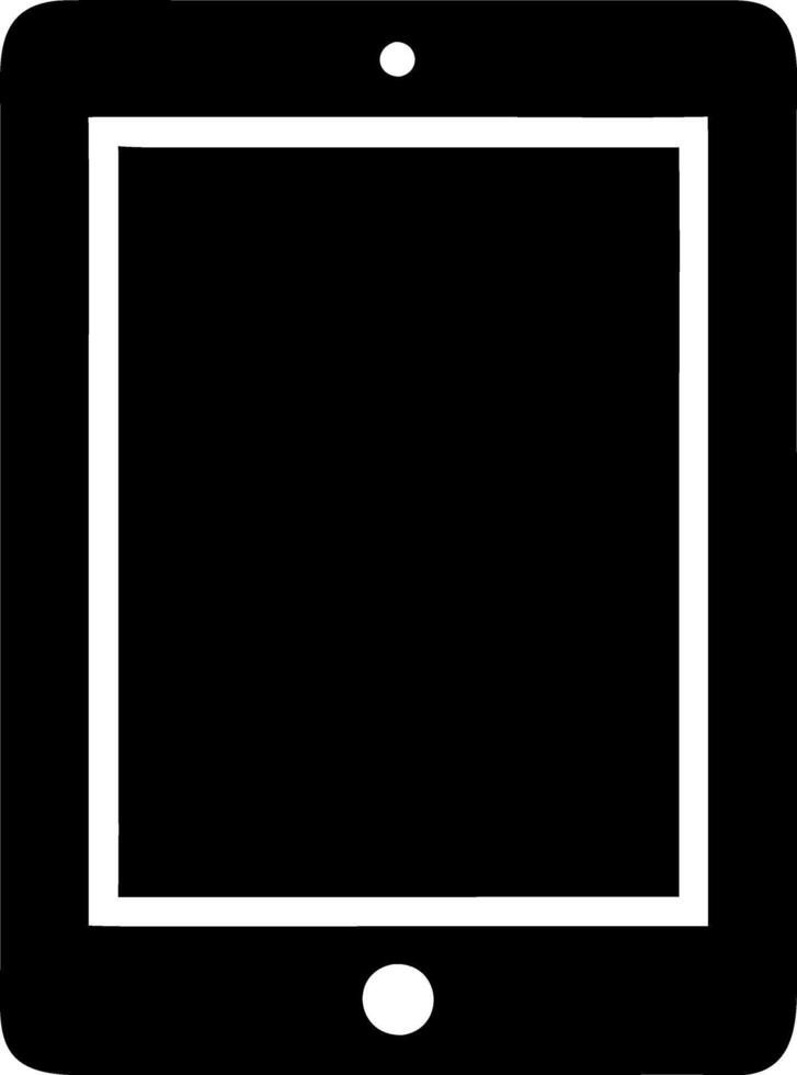 tablet black fill icon vector
