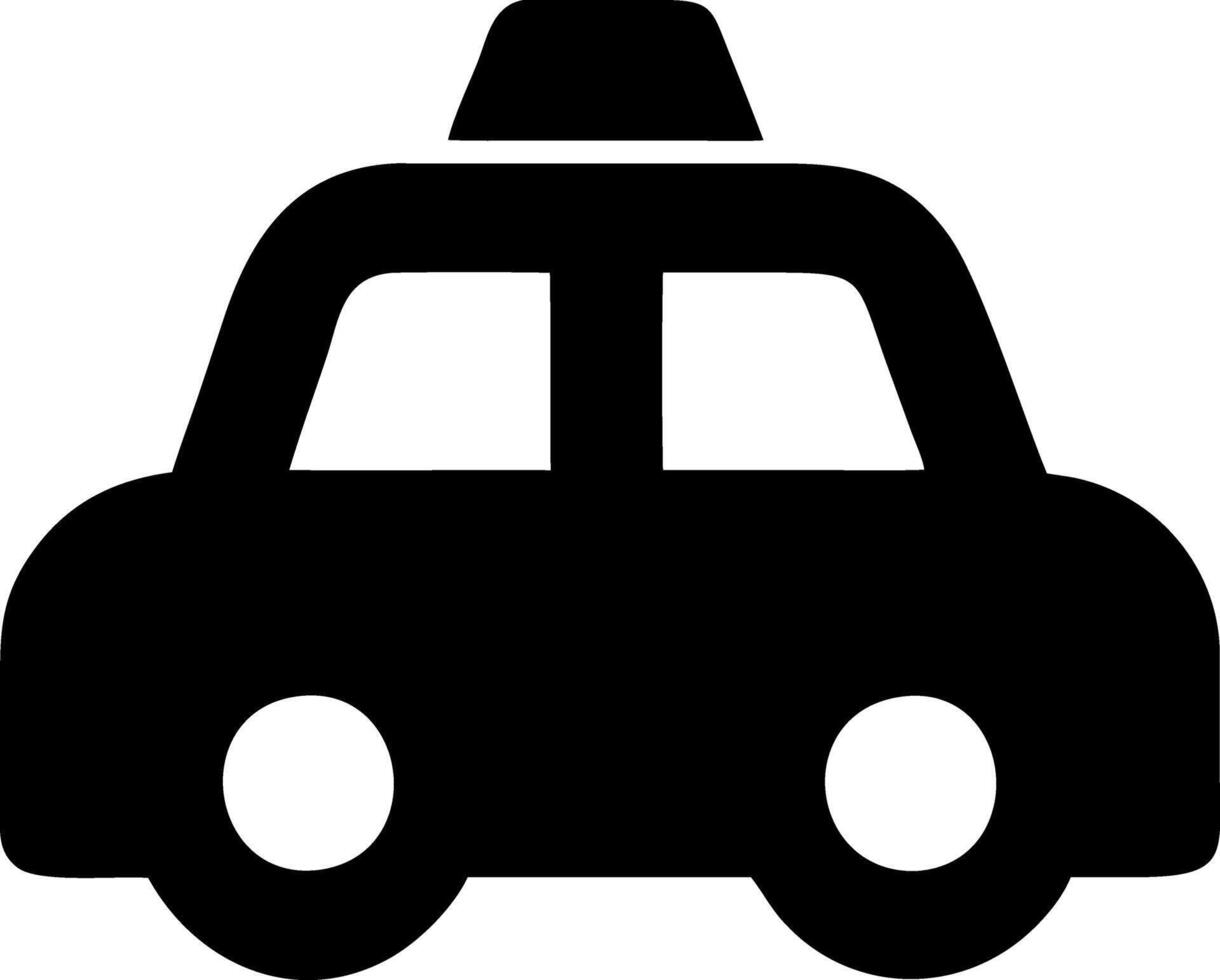 taxi black fill icon vector