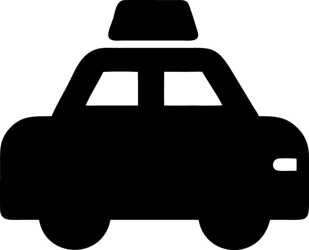 taxi black fill icon vector