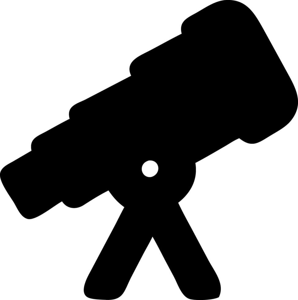 telescope black fill icon vector
