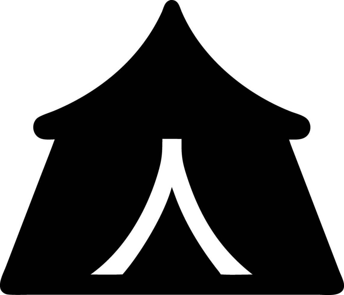 tent black fill icon vector