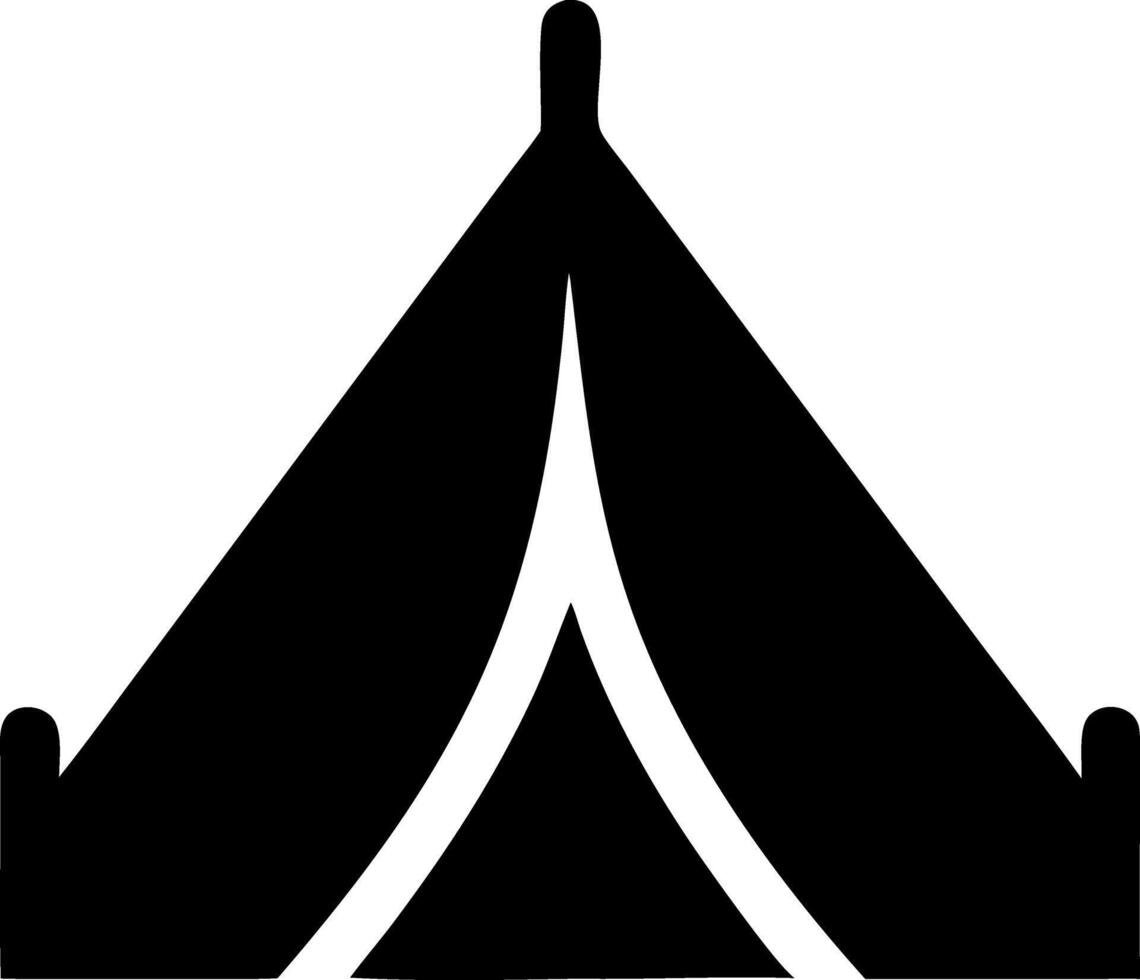 tent black fill icon vector