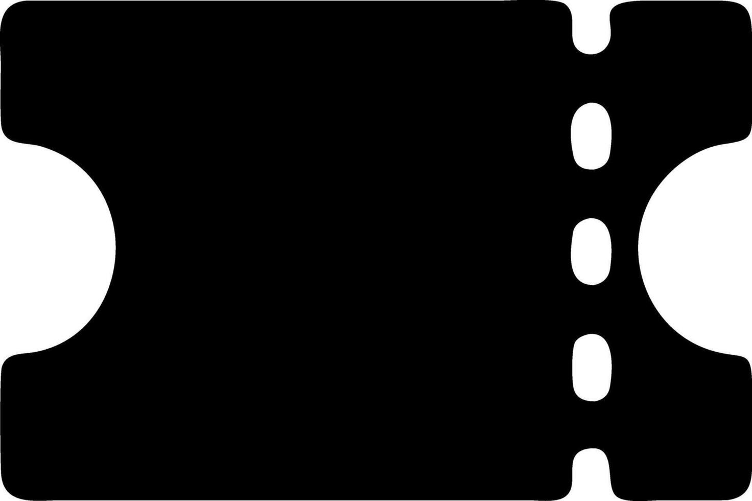 ticket black fill icon vector