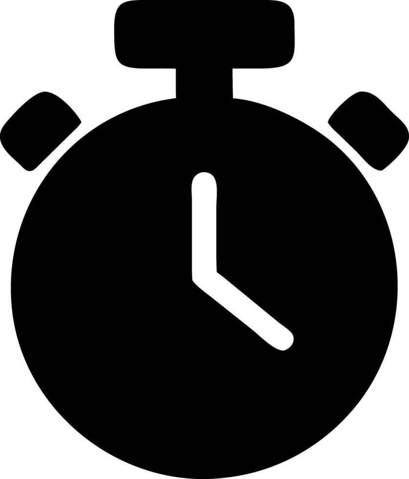 timer black fill icon vector