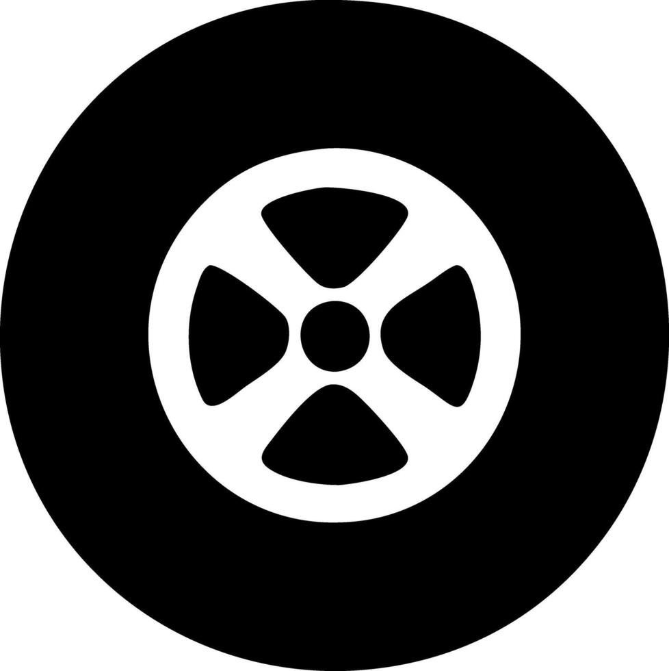 tire black fill icon vector