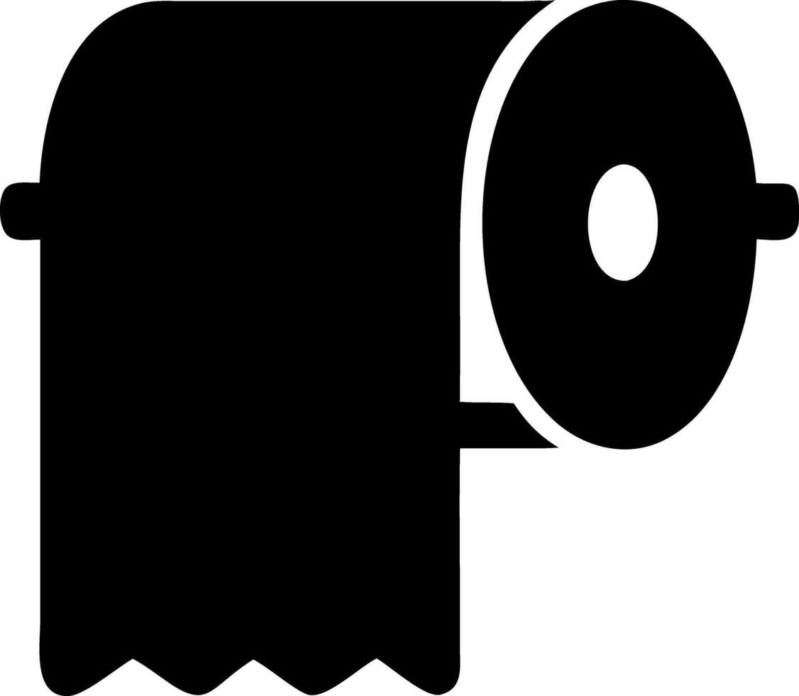 toilet paper black fill icon vector